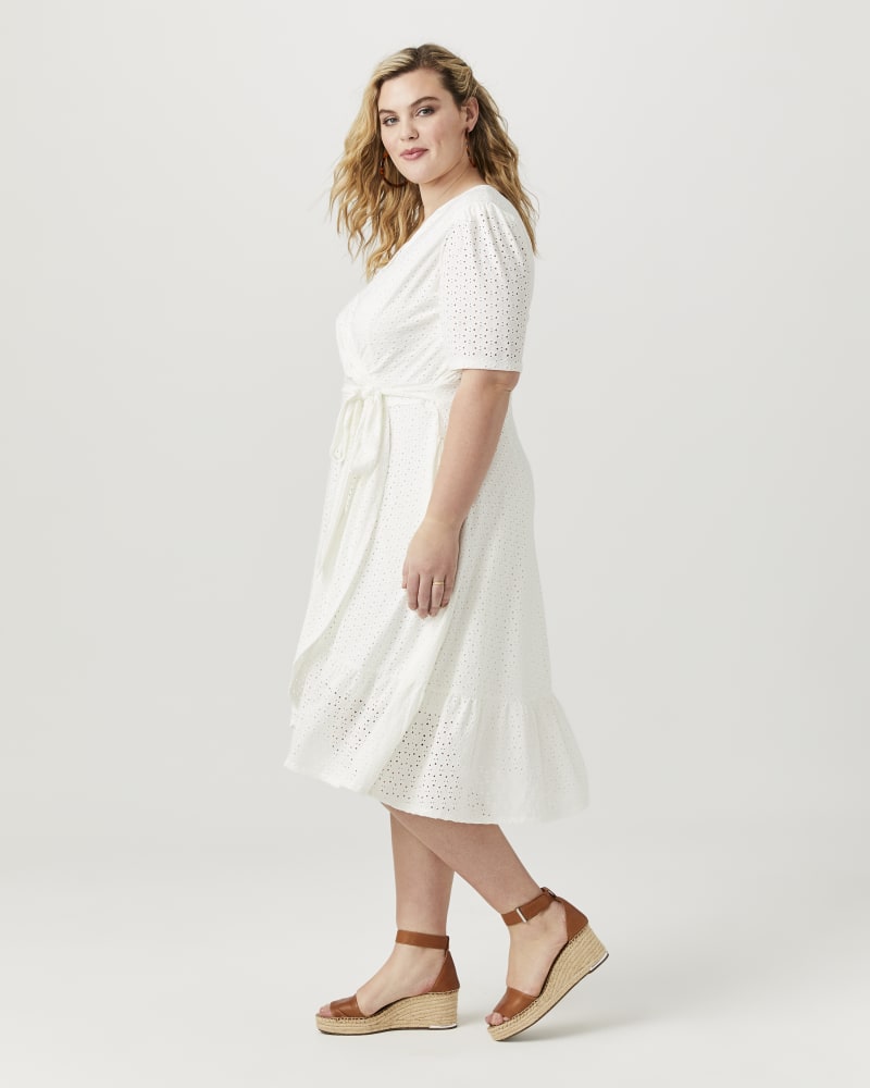 White eyelet wrap dress deals